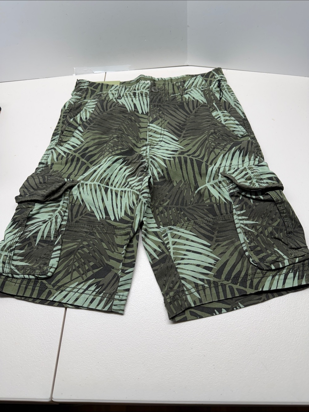 Goodfellow & Co Olive and Mint Tropical Cargo Shorts